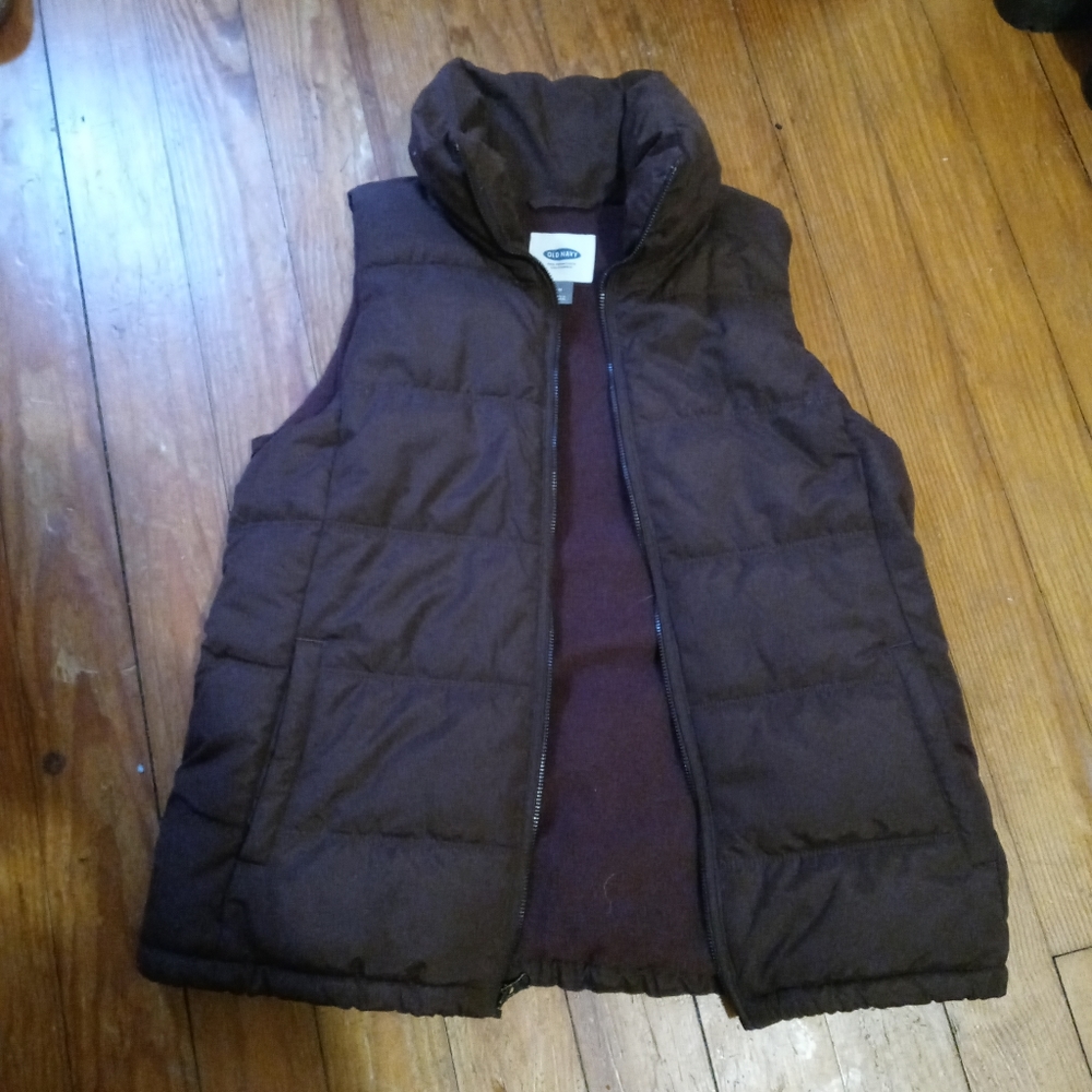Old Navy Chocolate Brown Puffy Vest Woman/Jnr.